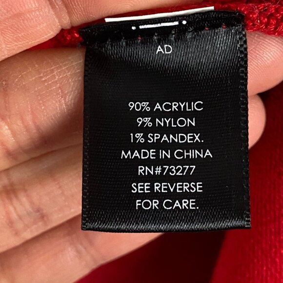 Jason Wu A-Line Knit Sweater Dress M Red Round Neck Long Sleeve Sequined Cuff - Picture 5 of 10